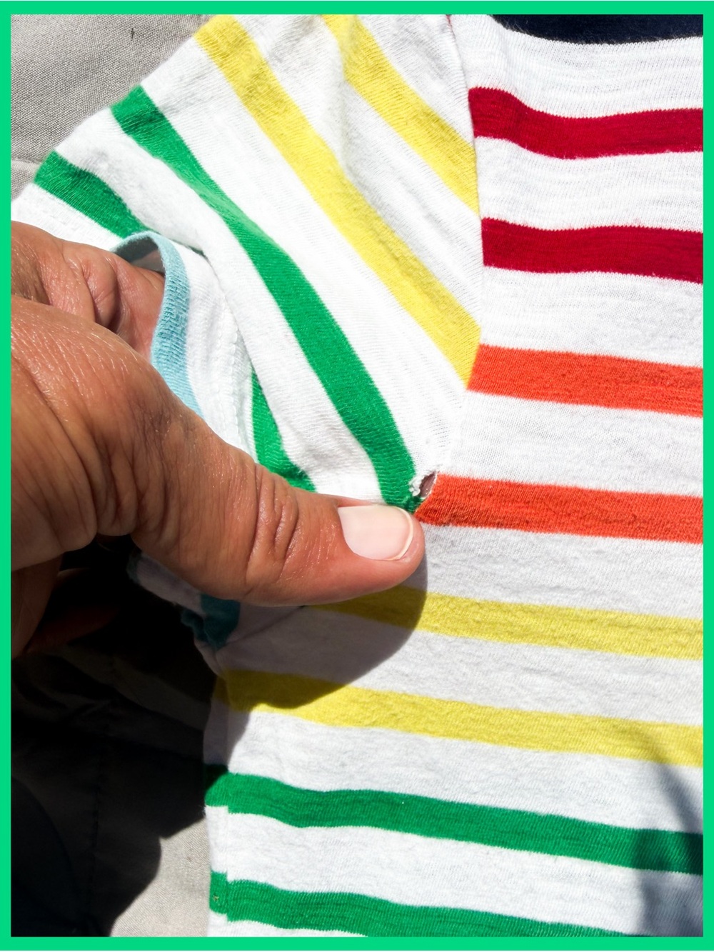 FLAWED DISCOUNT Primary Rainbow Stripe T-Shirt Dress Kid's Size 7-8 Jersey Girl - Picture 7 of 9